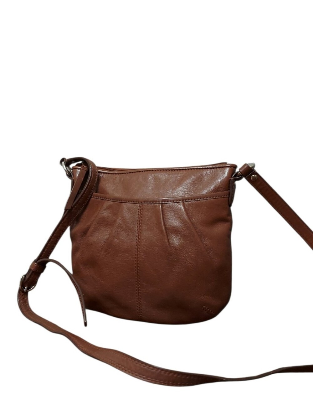 Coach Pleated Leather Mini Crossbody Bag With Chrome Hardware Gently Loved